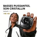 OpenSnap N2 سماعات أذن لاسلكية مفتوحة الأذن بتقنية الشحن السريع والتحكم التكيفي في مستوى الصوت