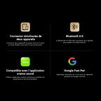 OpenSnap N2 سماعات أذن لاسلكية مفتوحة الأذن بتقنية الشحن السريع والتحكم التكيفي في مستوى الصوت