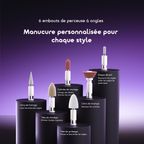 Tipsy Set de manucure avec 6 embouts de forage, 2 vitesses et rotation bidirectionnelle