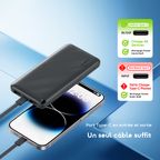 10000mAh Power Bank PowerFlow L1 efficace et fin