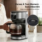 BrewDrip Cafetière Filtre 1.5L Avec Minuterie LED