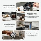 BrewDrip Cafetière Filtre 1.5L Avec Minuterie LED