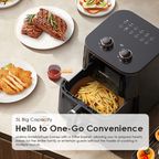 SmartAirFryer 1500W Fritadeira Inteligente 5L  com Visor