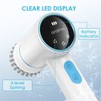 Ultra Cleaner Scrubber Cordless 1.5H Runtime Electric Spin Brush with 5 Replacement Heads