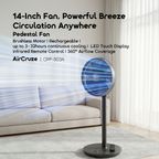 AirCruze 14 Inch Rechargeable Pedestal Fan