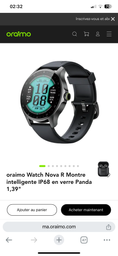 Watch Nova R Montre intelligente IP68 en verre Panda 1,39"