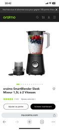 SmartBlender Sleek Mixeur 1,5L à 2 Vitesses