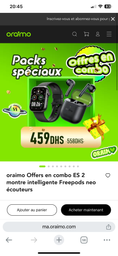 Offers en combo ES 2 montre intelligente  Freepods neo écouteurs
