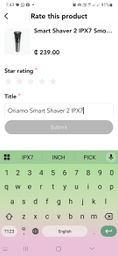Oriamo Smart Shaver 2 IPX7