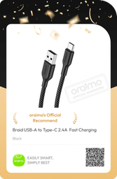Braid USB-A to Type-C 2.4A Fast Charging Cable