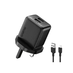 A sleek 10 W compact wall charger with a durable, anti-fingerprint design. Delivers fast, safe charging with built-in protection and includes a versatile cable—ideal for everyday use at home or while traveling