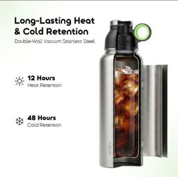 MEGADRINK 1200 LEAKPROOF PORTABLE 1.2L INSULATED WATER BOTTLE.