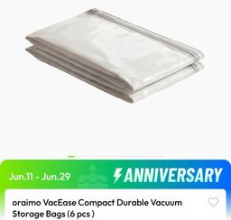 The Oraimo VacEase Compact Durable Vacuum Storage Bags