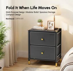 NoirStand multi purpose design spacious storage nightstand