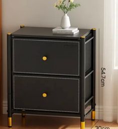 NoirStand multi purpose design spacious storage nightstand