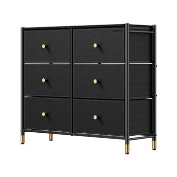 NoirDresser Air Spacious Sturdy Storage Dresser with 6 Drawers