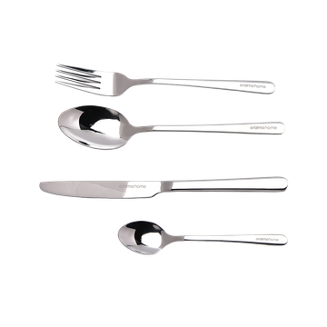 HomeServe Smooth Edges Food-Grade 430 Steel Flatware Set (4 x 6 pcs)