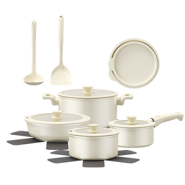 PureHarvest Set Versatile Convenient Ceramic Cookware Set (17pcs)
