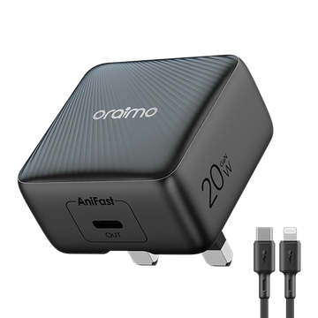 PowerCube 20 Chic 20W GaN Wall Charger Kit with Type-C to Lightning Cable