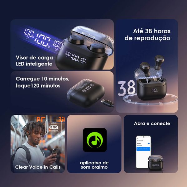 AirBuds 4 ENC Verdadeiros fones de Ouvido sem fio