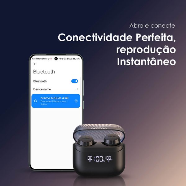 AirBuds 4 ENC Verdadeiros fones de Ouvido sem fio