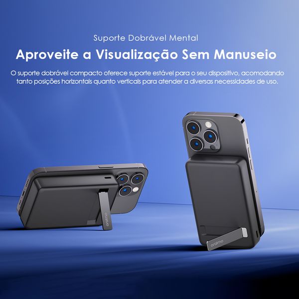 MagPower 15 Power Bank de 10000mAh com Carregamento Sem Fio e com Fio