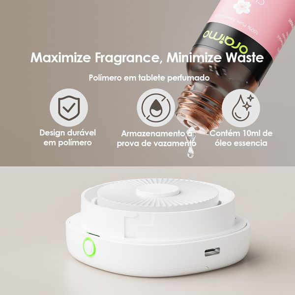 AromaGlow Difusor de Aromaterapia RecarregáVel Sem áGua