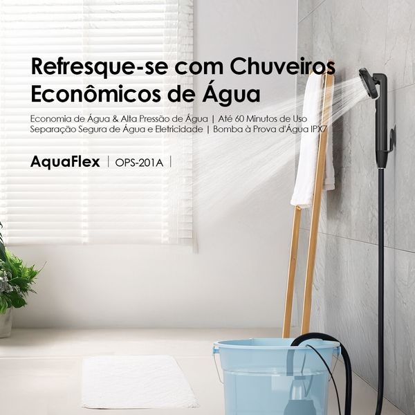 AquaFlex Chuveiro portátil 60min de uso