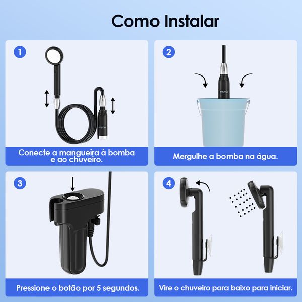 AquaFlex Chuveiro portátil 60min de uso