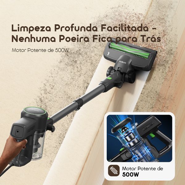 CordForce Plus Aspirador vertical com fio, motor de 500 W