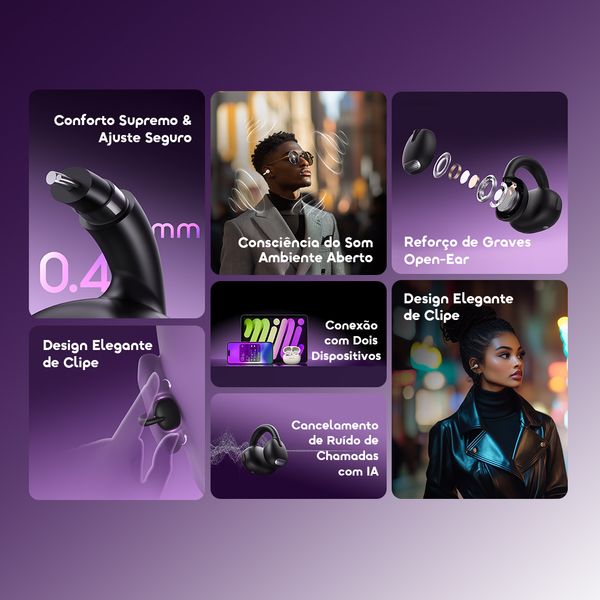 OpenSnap Clip-On Open-Ear True Wireless Earbuds