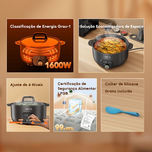 MultiPot S1 Lite Panela elétrica multifuncional com capacidade para 6L