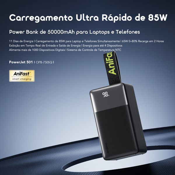 PowerJet 501 Carregamento de 4 dispositivos carrega totalmente o telefone até 11 vezes PowerJet 501