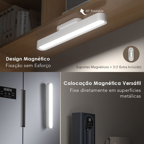 GlowMagnetic Luz magnética de 5W e 300 lúmens, 2 unid.