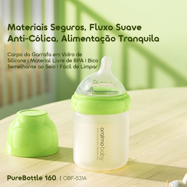 PureBottle-160 Materiais seguros, biberão de fluxo suave