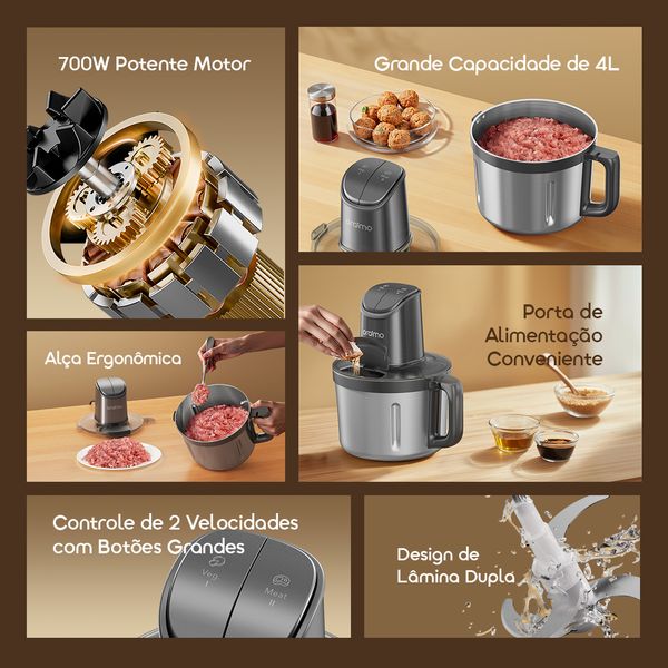 PowerMince Potente picador de carne 2 em 1 de 4 litros