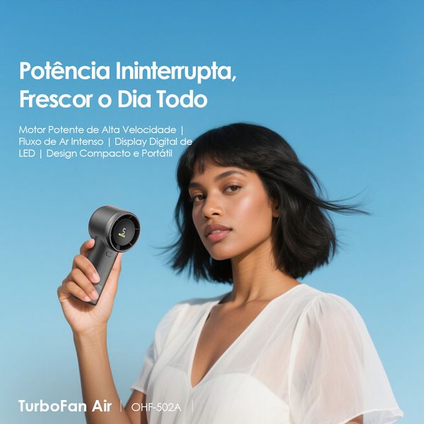 TurboFan Air Ventilador de mão com fluxo de ar intenso