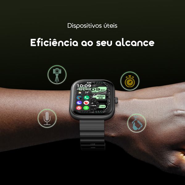 oraimo Watch 6 Relógio inteligente com monitor de ritmo cardíaco e oxigénio no sangue com ecrã TFT de 2,04"