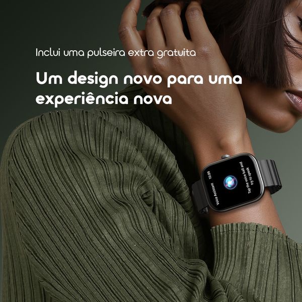 oraimo Watch 6 Relógio inteligente com monitor de ritmo cardíaco e oxigénio no sangue com ecrã TFT de 2,04"