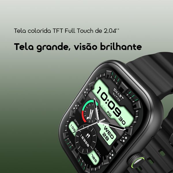oraimo Watch 6 Relógio inteligente com monitor de ritmo cardíaco e oxigénio no sangue com ecrã TFT de 2,04"