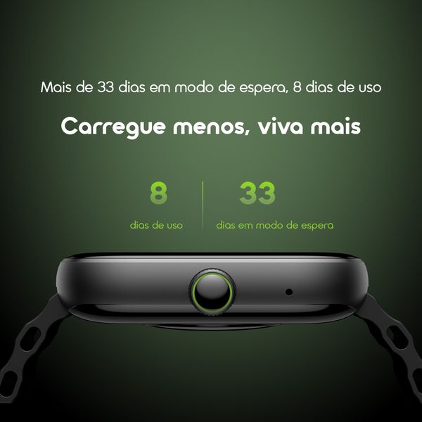 oraimo Watch 6 Relógio inteligente com monitor de ritmo cardíaco e oxigénio no sangue com ecrã TFT de 2,04"