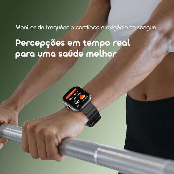 oraimo Watch 6 Relógio inteligente com monitor de ritmo cardíaco e oxigénio no sangue com ecrã TFT de 2,04"