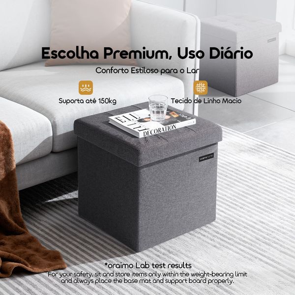 Cozy Puff Baú Dobrável Multifuncional