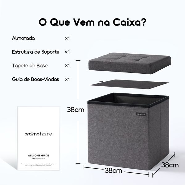 Cozy Puff Baú Dobrável Multifuncional