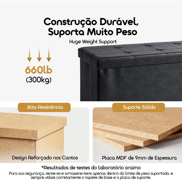 Cozy Plus Puff Baú Dobrável de Design Extra Grande