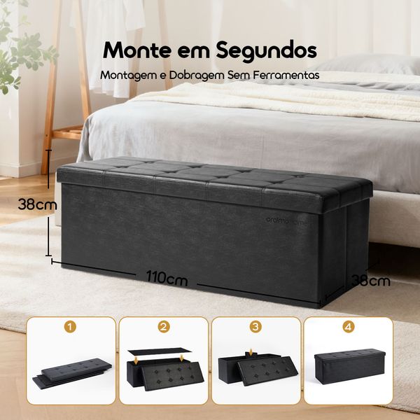 Cozy Plus Puff Baú Dobrável de Design Extra Grande