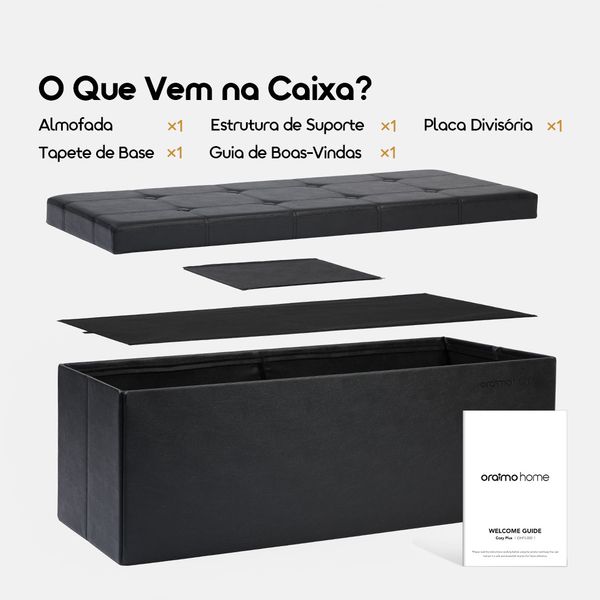 Cozy Plus Puff Baú Dobrável de Design Extra Grande