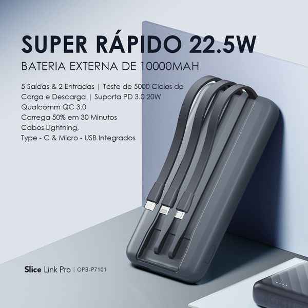 Slice Link Pro 10000mAh e 22.5W Banco de Energia