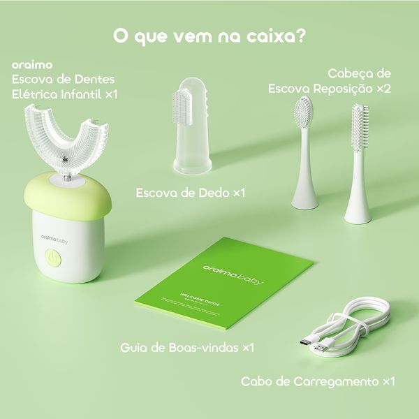 BabyBrush Escova de dentes elétrica para bebé com 3 modos de limpeza
