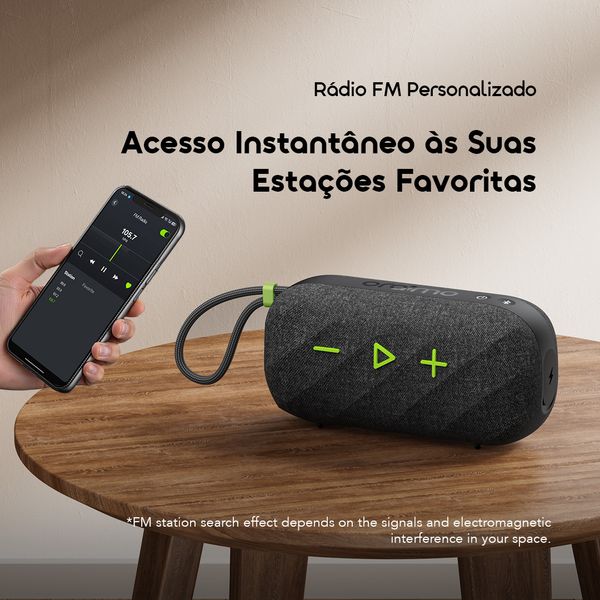 SpaceBox Active Coluna de Som Portátil Sem Fios Personalizável com FM de 25W de Potência